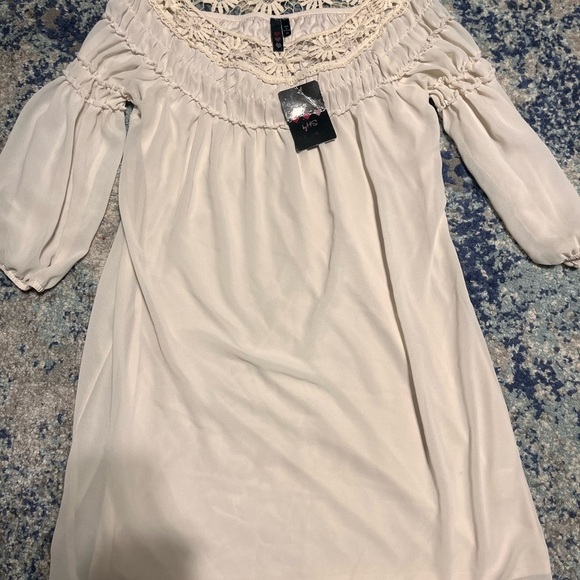 Heart by HS Dresses & Skirts - Heart by HS Cream Off-Shoulder Dress - Size XS - NWT